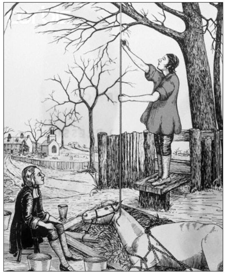 First Central Vein Catheterization by Stephen Hales